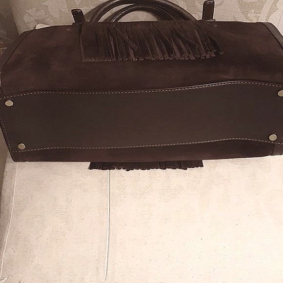 Burberry Suede Fringe Bag Satchel w/ Fringes - Picture 7 of 11